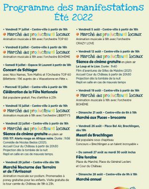 Manifestations estivales