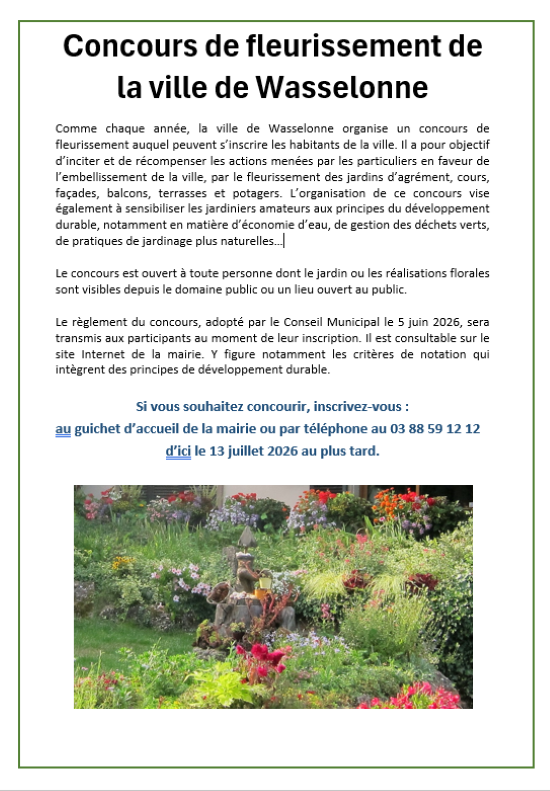 Concours de fleurissement 2026