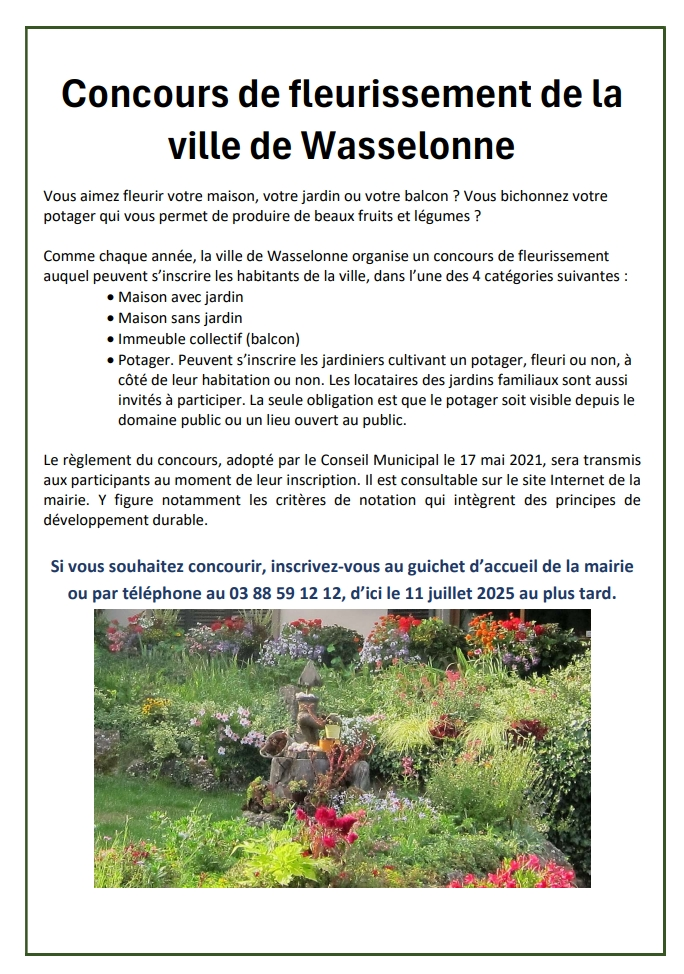 Concours de fleurissement 2025
