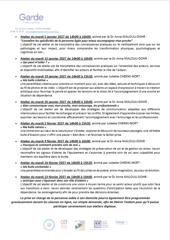 Garde et aide à domicile