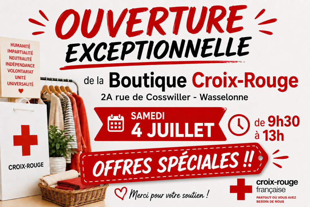 Ouverture exceptionnelle Croix Rouge