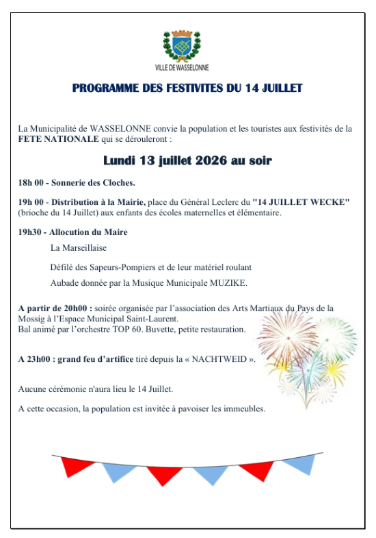 Programme 13 juillet 2026