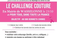 Octobre rose : challenge couture bonnet rose en mairie